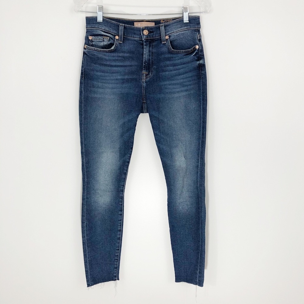 7 For All Mankind Luxe Vintage The Ankle Skinny Jeans Raw Hem
